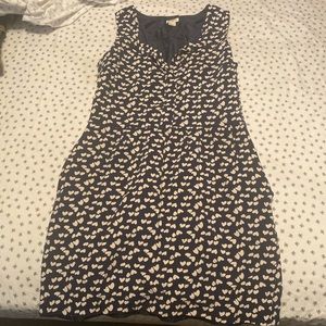 VINTAGE J. Crew NAVY BLUE & WHITE #HEART PRINT DESIGN MINI / MIDI DRESS❗️